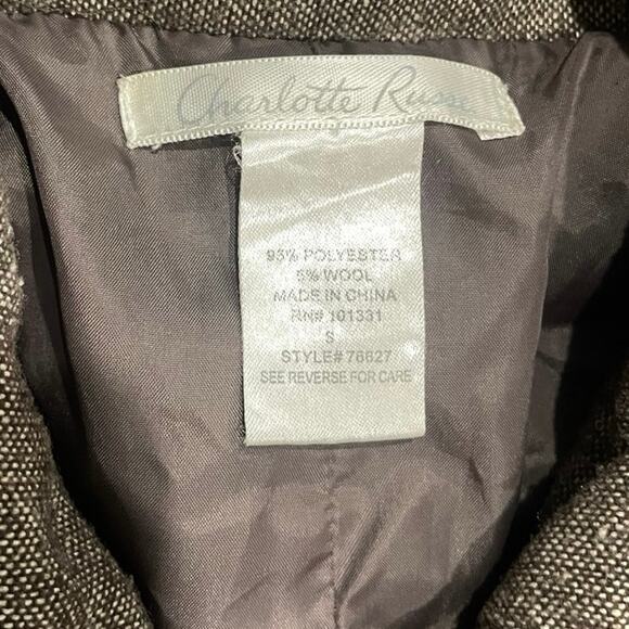 Charlotte Russe Brown Tweed Style Zip up Jacket Size Small Bomber Flight - Picture 4 of 4